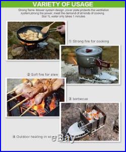 Camping Picnic Wood Burning Stove Foldable Firewood Charcoal BBQ Barbecue Grill