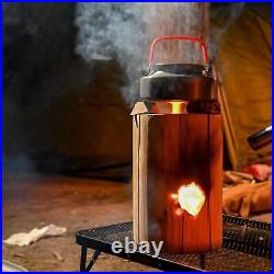 Camping Rocket Stove Heating with Hanging Rope Cooking Camping Wood Burning