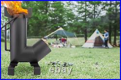 Camping Rocket Stove Portable Wood Burning Large Fuel Chamber Outdoor Cooking