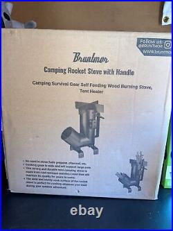 Camping Rocket Stove With Handle, Camping Survival Gear Self Feeding Wood Burnin Camping Rocket Stove With Handle, Camping Survival Gear Self Feeding Wood Burnin
