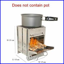 Camping Stainless Steel Stove Barbecue Cooking Outdoor Portable Wood Burning New