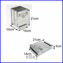 Camping Stainless Steel Stove Barbecue Cooking Outdoor Portable Wood Burning New