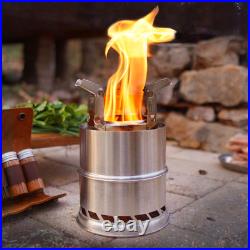 Camping Stove Foldable Stainless Steel Wood Burning Stove Backpacking Stove HO