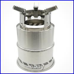Camping Stove Foldable Stainless Steel Wood Burning Stove Backpacking Stove HO
