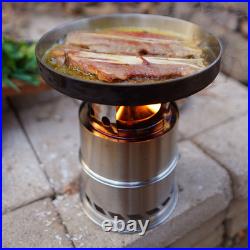 Camping Stove Foldable Stainless Steel Wood Burning Stove Backpacking Stove HO