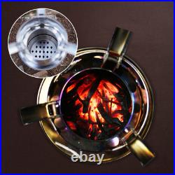 Camping Stove Foldable Stainless Steel Wood Burning Stove Backpacking Stove HO