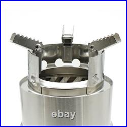 Camping Stove Foldable Stainless Steel Wood Burning Stove Backpacking Stove HO