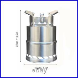 Camping Stove Foldable Stainless Steel Wood Burning Stove Backpacking Stove HO