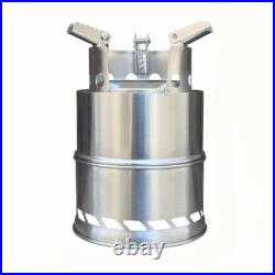 Camping Stove Foldable Stainless Steel Wood Burning Stove Backpacking Stove HO