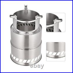 Camping Stove Foldable Stainless Steel Wood Burning Stove Backpacking Stove HO