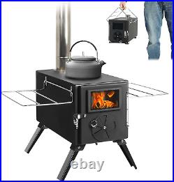 Camping Stove Hot Tent Stove, Portable Camping Wood Burning Stove for Outdoor Co