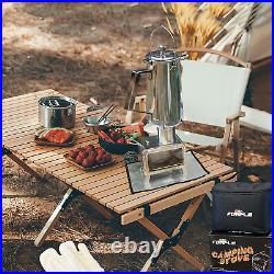 Camping Stove Kit Stainless Steel Wood-Burning Stove for Backpacking and Outdoo Camping Stove Kit Stainless Steel Wood-Burning Stove for Backpacking and Outdoo