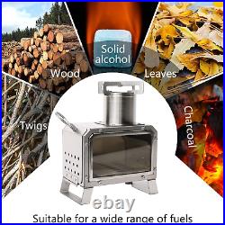 Camping Stove Kit Stainless Steel Wood-Burning Stove for Backpacking and Outdoo Camping Stove Kit Stainless Steel Wood-Burning Stove for Backpacking and Outdoo