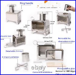 Camping Stove Kit Stainless Steel Wood-Burning Stove for Backpacking and Outdoo Camping Stove Kit Stainless Steel Wood-Burning Stove for Backpacking and Outdoo