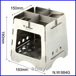 Camping Stove Wood Burning With Portable Carry Case Outdoor Cooking Hiking