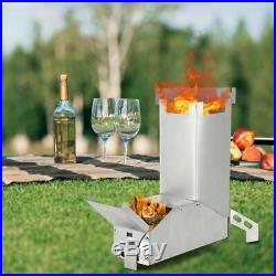 Camping Stove Wood Stove Outdoor Collapsible Wood Burning Stainless Steel Rocket