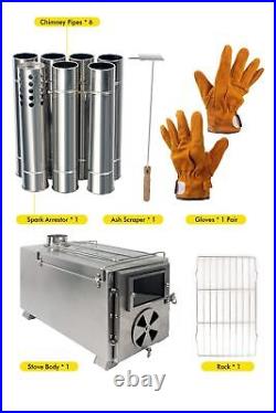 Camping Stove for Hot Tents, LAMA 304 Stainless Steel Wood Burning Stove with