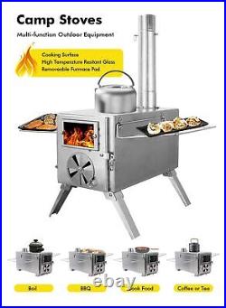Camping Stove for Hot Tents, LAMA 304 Stainless Steel Wood Burning Stove with