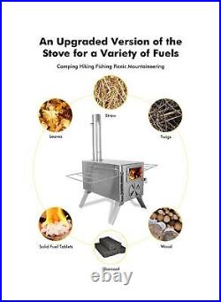Camping Stove for Hot Tents, LAMA 304 Stainless Steel Wood Burning Stove with