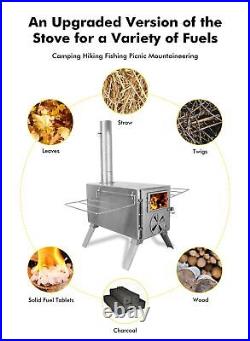 Camping Stove for Hot Tents, LAMA 304 Stainless Steel Wood Burning Stove with