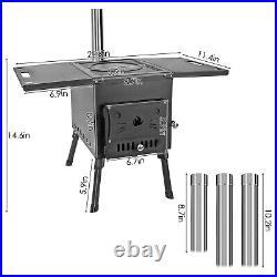 Camping Tent Stove Portable Outdoor Wood Burning Stove, Heating Burner Stove Rd
