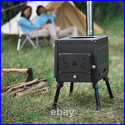 Camping Tent Stove Portable Outdoor Wood Burning Stove, Heating Burner Stove wit