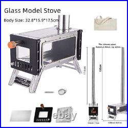 Camping Tent Stove With Chimney Collasible Wood Burning Stove Stainless Steel