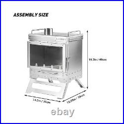 Camping Tent Stove Wood Burning Stove, Dweller Max 2.0 Stainless Steel Wood S