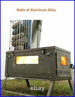 Camping Tent Stove with Damper, Wood Burning Stove with Chimney, Ultralight