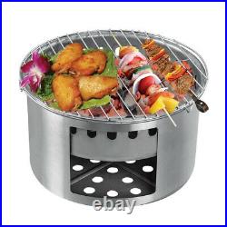 Camping Wood BBQ Grill Outdoor Portable Picnic Charcoal Burning Barbecue Stove