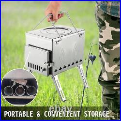 Camping Wood Burning Stainless Steel Chimney Tent Stove Kit Heat Hunting Cooking