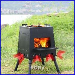 Camping Wood Burning Stove, Portable, Stainless Steel FREE SHIPPING NEW