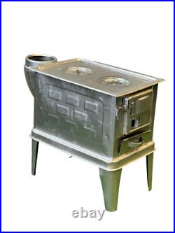 Camping Wood Stove Fireplace, Small WoodStove, Outdoor Firepit, Silver Metallic