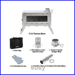 Camping Wood Stove Hot Tent Stove, POMOLY Ti 0.6 Portable Lightweight Titaniu Camping Wood Stove Hot Tent Stove, POMOLY Ti 0.6 Portable Lightweight Titaniu