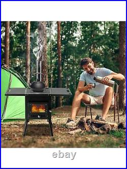 Camping Wood Stove Portable Cast Iron Wood Burning Camp Stove Outdoor Cooking