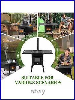 Camping Wood Stove Portable Cast Iron Wood Burning Camp Stove Outdoor Cooking