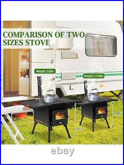 Camping Wood Stove Portable Cast Iron Wood Burning Camp Stove Outdoor Cooking