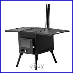 Camping Wood Stove Portable Cast Iron Wood Burning Camp Stove Outdoor Cooking