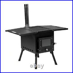 Camping Wood Stove Portable Cast Iron Wood Burning Camp Stove Outdoor Cooking