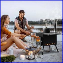 Camping Wood Stove Portable Cast Iron Wood Burning Camp Stove Outdoor Cooking