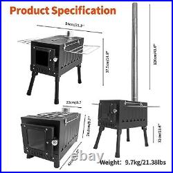 Camping Wood Stove, Portable Wood Stove, Hot Tent Stove with Sectional Chimney Camping Wood Stove, Portable Wood Stove, Hot Tent Stove with Sectional Chimney