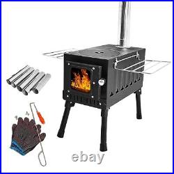Camping Wood Stove, Portable Wood Stove, Hot Tent Stove with Sectional Chimney Camping Wood Stove, Portable Wood Stove, Hot Tent Stove with Sectional Chimney