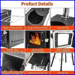 Camping Wood Stove, Portable Wood Stove, Hot Tent Stove with Sectional Chimney Camping Wood Stove, Portable Wood Stove, Hot Tent Stove with Sectional Chimney