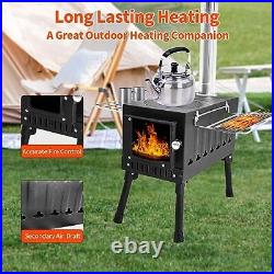 Camping Wood Stove, Portable Wood Stove, Hot Tent Stove with Sectional Chimney Camping Wood Stove, Portable Wood Stove, Hot Tent Stove with Sectional Chimney