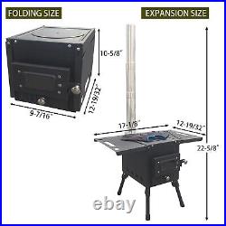 Camping Wood Stove for Hot Tents, Portable Wood Burning Stove Folding Hot Ten Camping Wood Stove for Hot Tents, Portable Wood Burning Stove Folding Hot Ten