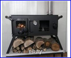 Camping, caravan and tent stove with folding legs, wood burning stove, cooker
