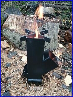 Camping wood burning rocket stove
