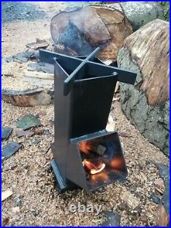 Camping wood burning rocket stove