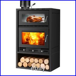 Carbon steel wood stove with oven, modern wood burning stove Carbon steel wood stove with oven, modern wood burning stove