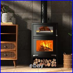 Carbon steel wood stove with oven, modern wood burning stove Carbon steel wood stove with oven, modern wood burning stove